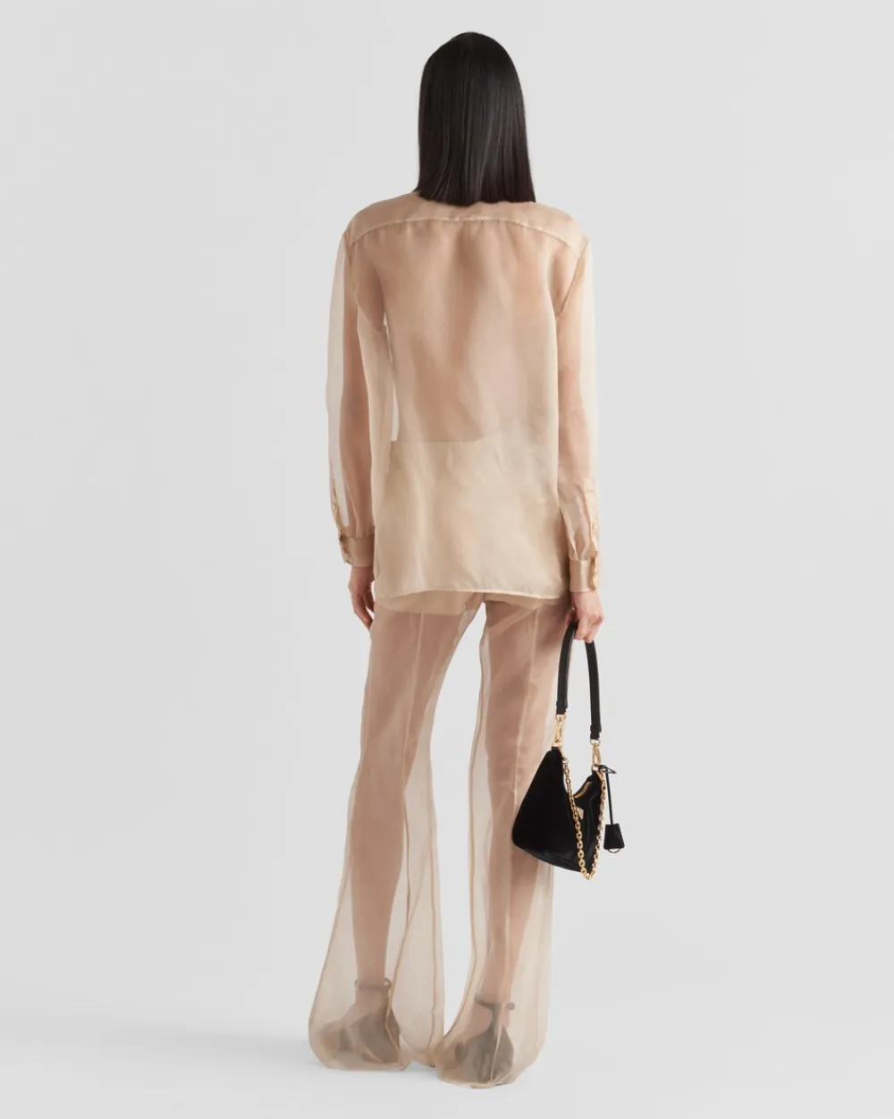 Mujer Prada CAMISAS Y TOPS^Camisa De Organza Bordada