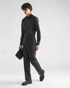 Hombre Prada CAMISAS^Camisa De Popelina Elástica