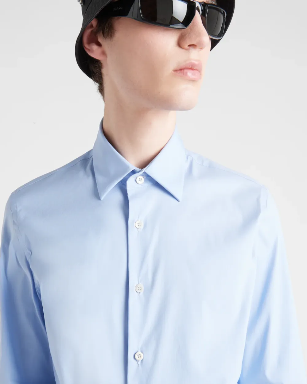 Hombre Prada CAMISAS^Camisa De Popelina Elástica