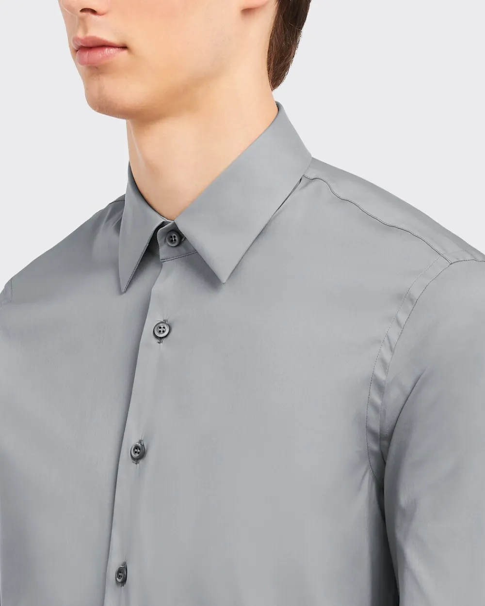 Hombre Prada CAMISAS^Camisa De Popelina Elástica