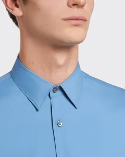 Hombre Prada CAMISAS^Camisa De Popelina Elástica