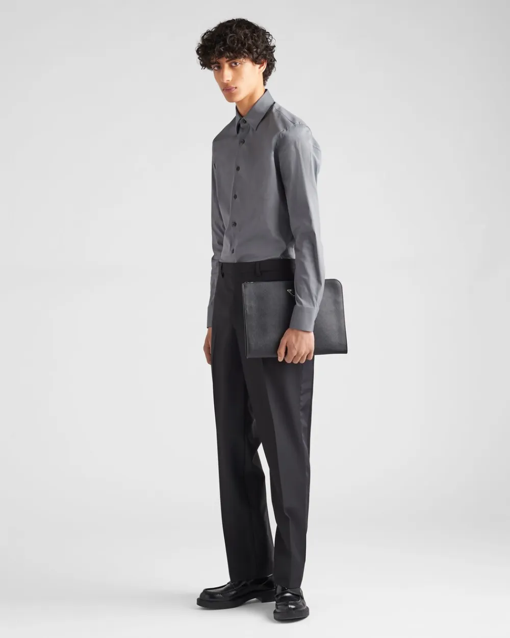 Hombre Prada CAMISAS^Camisa De Popelina Elástica