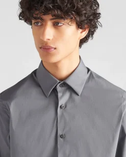 Hombre Prada CAMISAS^Camisa De Popelina Elástica