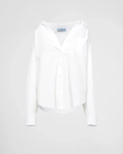 Mujer Prada CAMISAS Y TOPS^Camisa De Popelín Bordada
