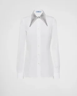 Mujer Prada CAMISAS Y TOPS^Camisa De Popelín Bordada