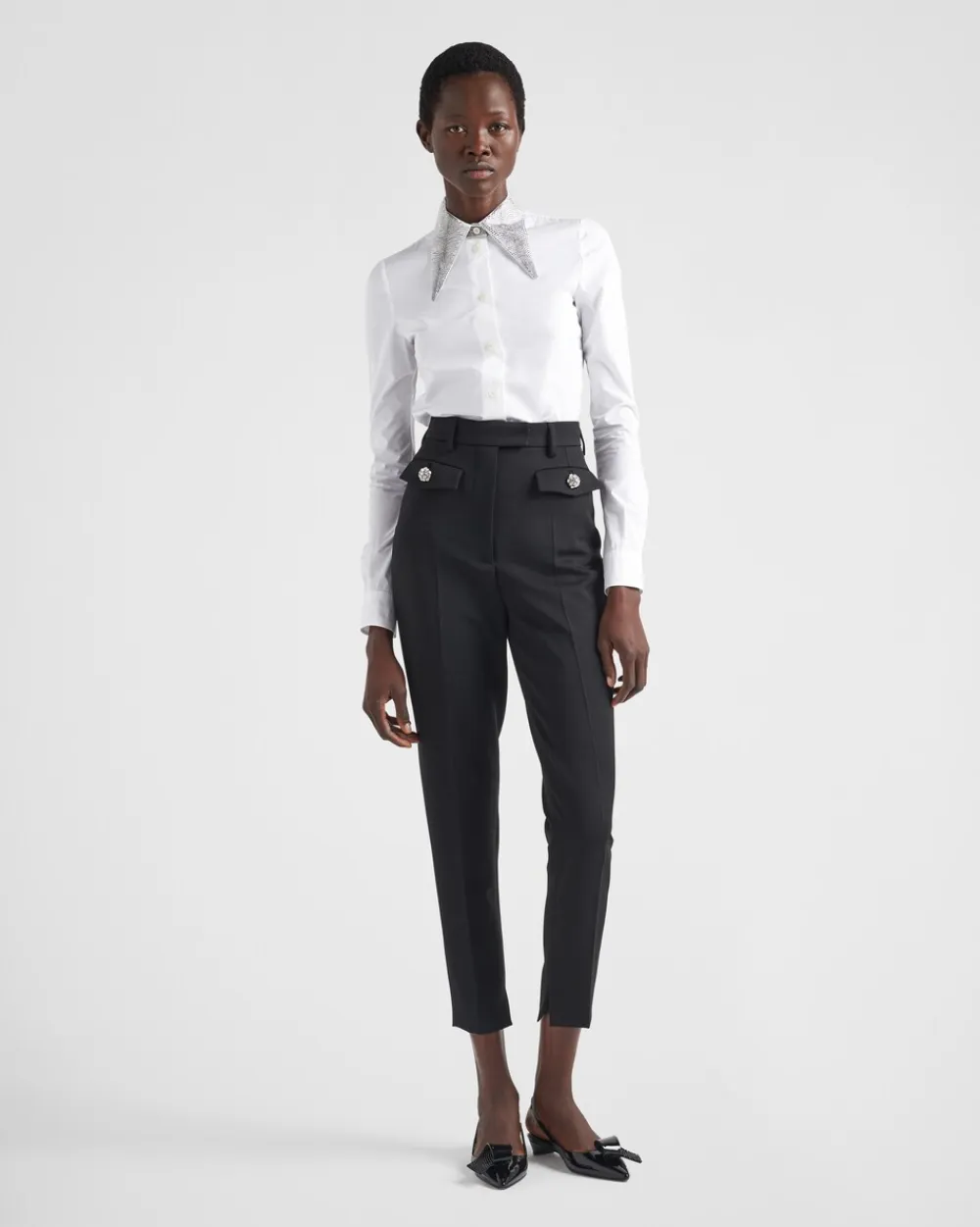 Mujer Prada CAMISAS Y TOPS^Camisa De Popelín Bordada