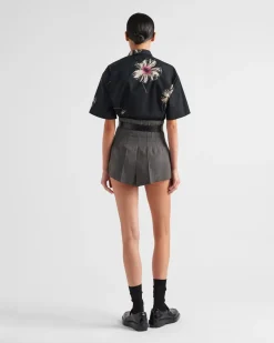Mujer Prada CAMISAS Y TOPS^Camisa De Popelín De Manga Corta