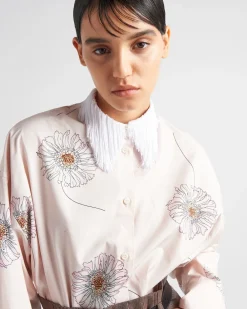 Mujer Prada CAMISAS Y TOPS^Camisa De Popelín Estampada
