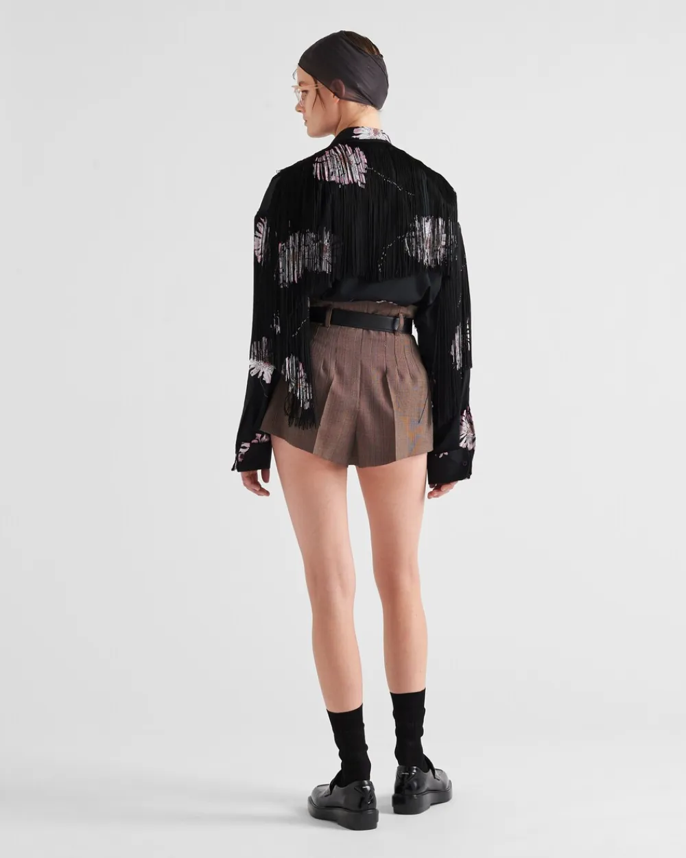 Mujer Prada CAMISAS Y TOPS^Camisa De Popelín Estampada Con Flecos