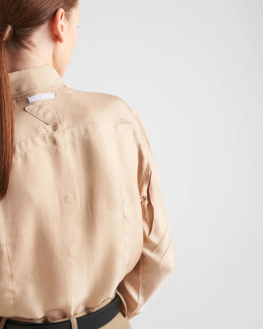 Mujer Prada CAMISAS Y TOPS^Camisa De Sarga Con Estampado Degradado