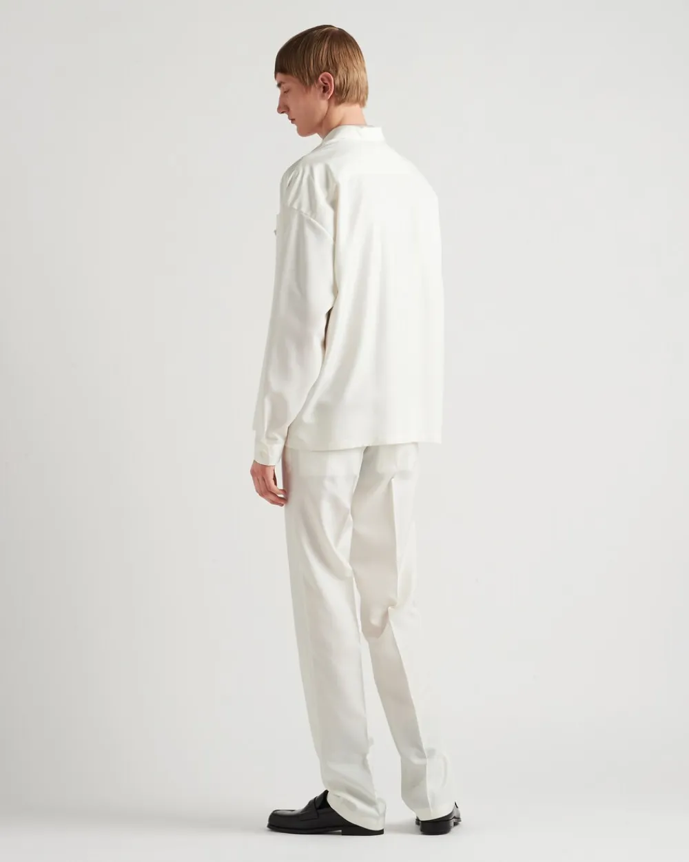 Hombre Prada CAMISAS^Camisa De Seda Con Cremallera