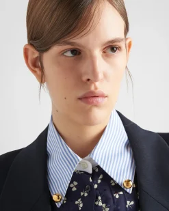 Mujer Prada CAMISAS Y TOPS^Camisa De Seda Con Estampado Jacquard