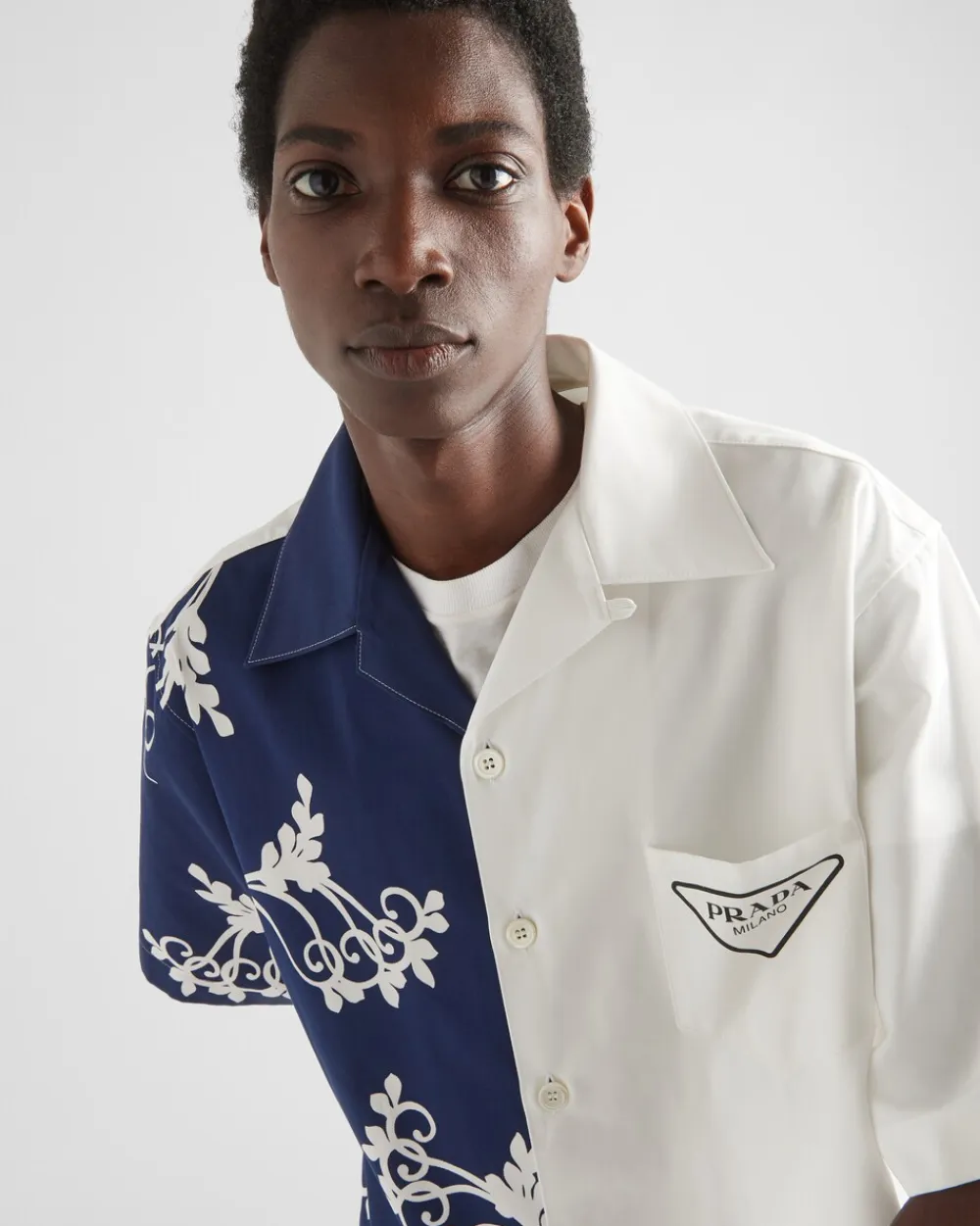 Hombre Prada CAMISAS^Camisa Double Match De Algodón