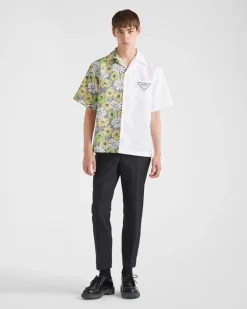 Hombre Prada CAMISAS^Camisa Double Match De Algodón
