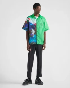 Hombre Prada CAMISAS^Camisa Double Match De Re-nylon