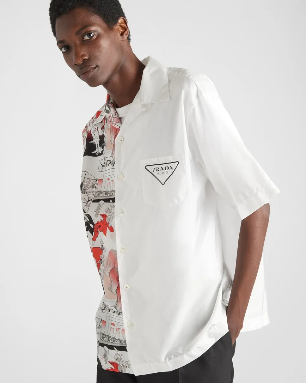 Hombre Prada CAMISAS^Camisa Double Match De Re-nylon