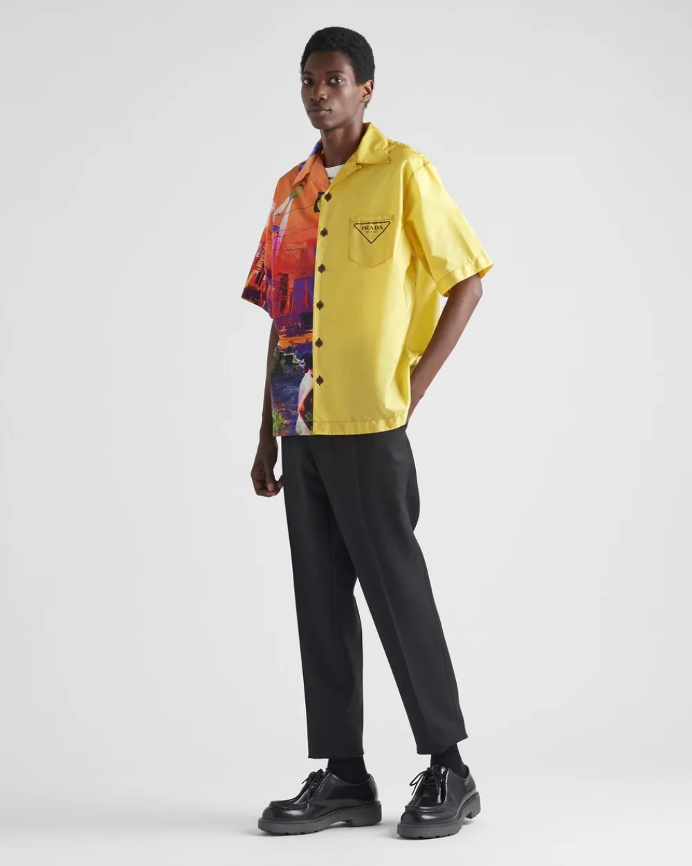 Hombre Prada CAMISAS^Camisa Double Match De Re-nylon