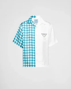 Hombre Prada CAMISAS^Camisa Double Match En Sarga De Seda