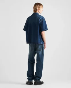 Hombre Prada TEJIDO VAQUERO^Camisa Vaquera