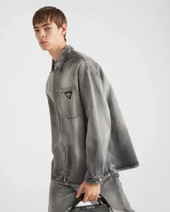 Hombre Prada TEJIDO VAQUERO^Camisa Vaquera