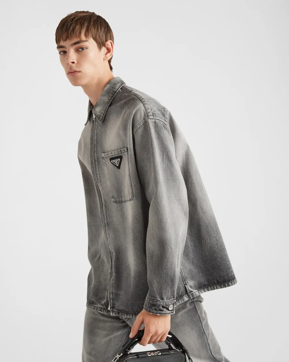Hombre Prada TEJIDO VAQUERO^Camisa Vaquera