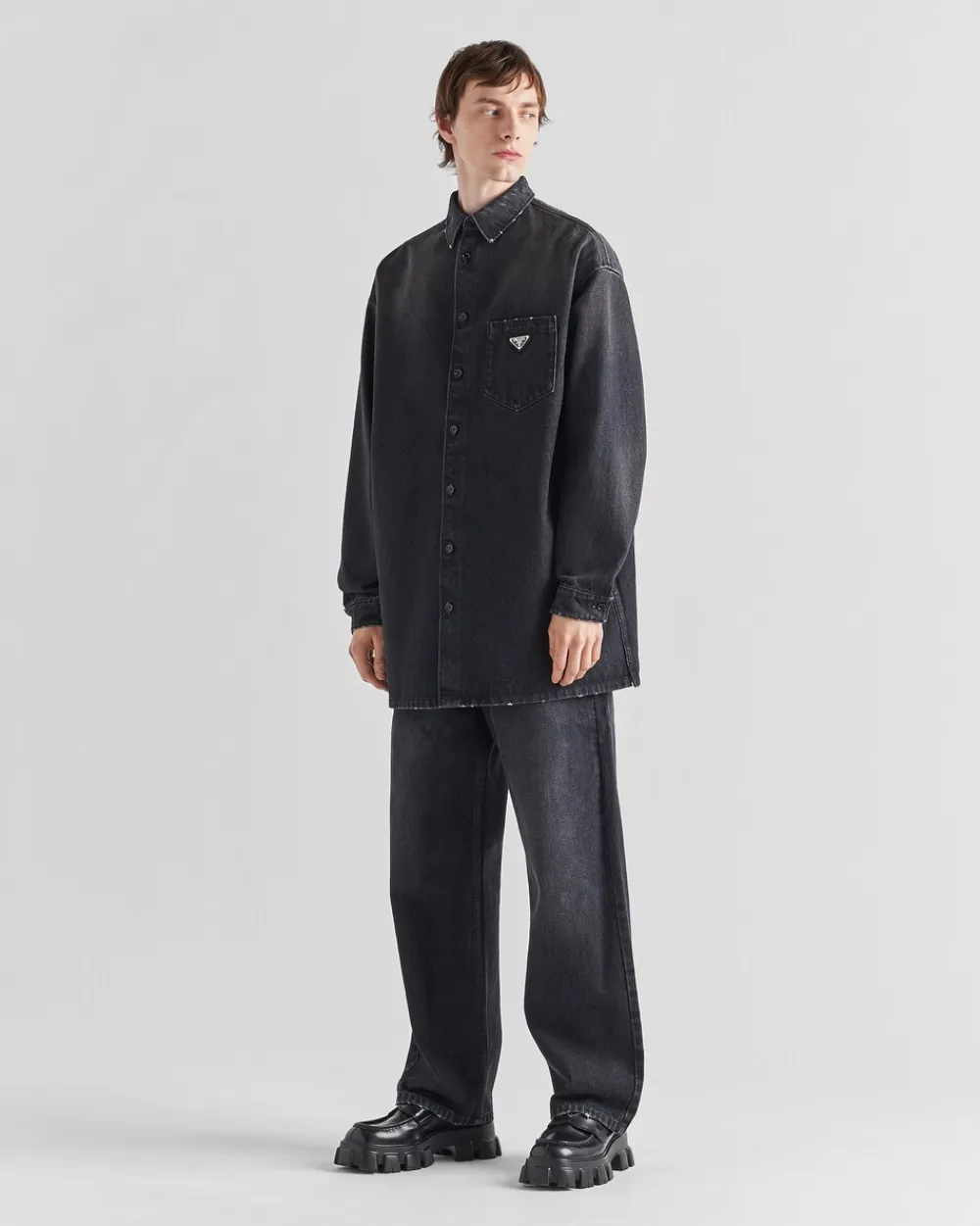 Hombre Prada TEJIDO VAQUERO^Camisa Vaquera