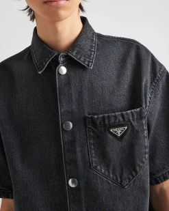 Hombre Prada TEJIDO VAQUERO^Camisa Vaquera