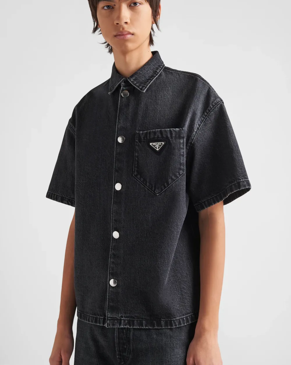 Hombre Prada TEJIDO VAQUERO^Camisa Vaquera