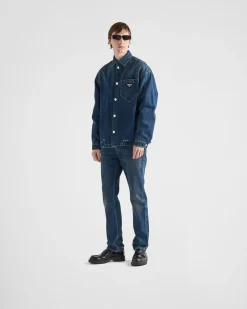 Hombre Prada TEJIDO VAQUERO^Camisa Vaquera Acolchada