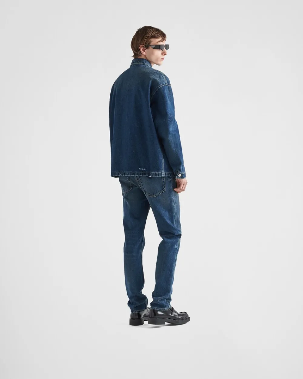 Hombre Prada TEJIDO VAQUERO^Camisa Vaquera Acolchada