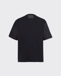 Hombre Prada CAMISETAS Y POLOS^Camiseta De Algodón Con Detalles De Re-nylon
