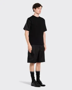 Hombre Prada CAMISETAS Y POLOS^Camiseta De Algodón Con Detalles De Re-nylon