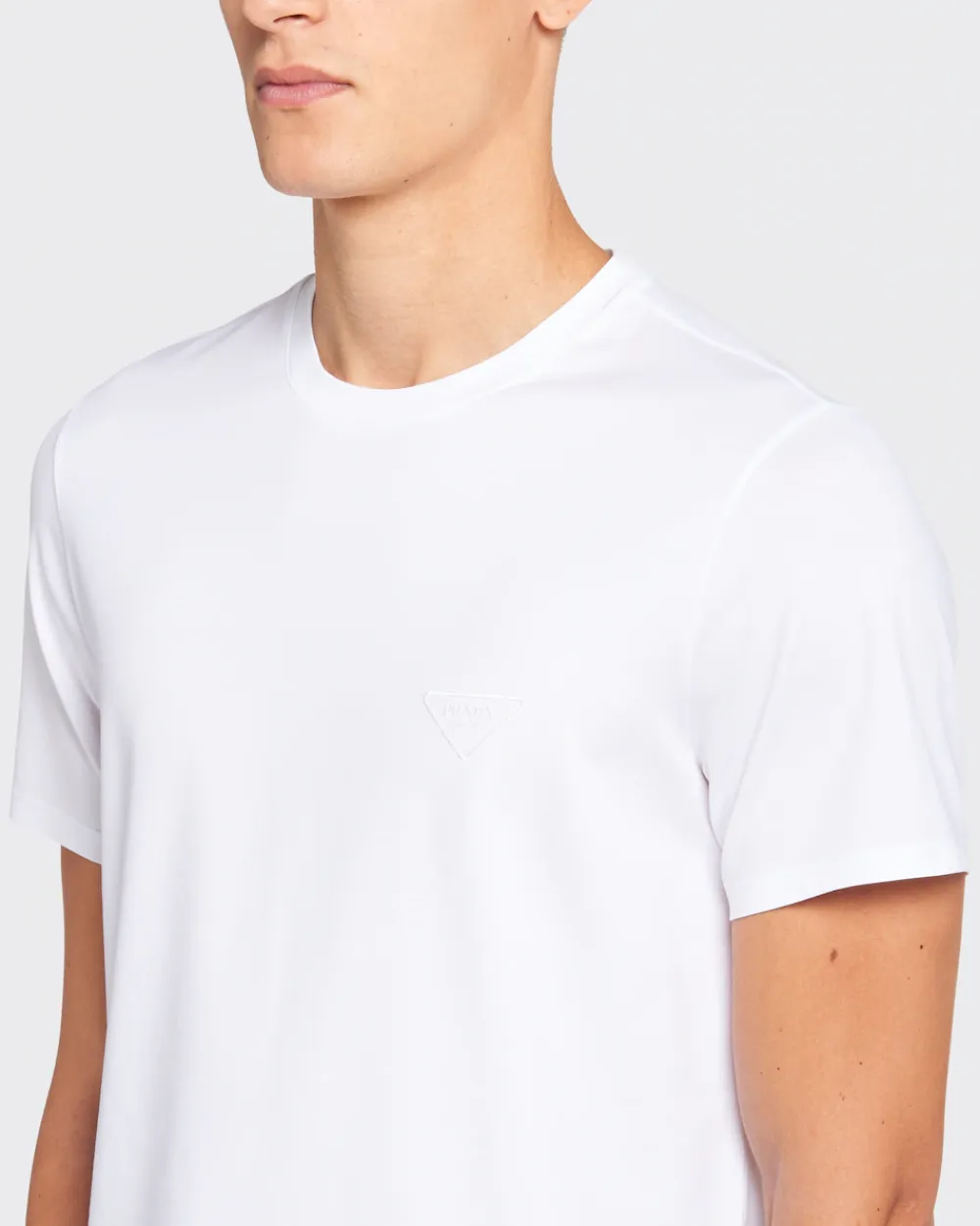 Hombre Prada CAMISETAS Y POLOS^Camiseta De Algodón Elástico