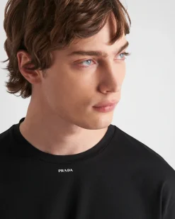 Hombre Prada CAMISETAS Y POLOS^Camiseta De Algodón Elástico