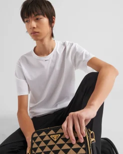 Hombre Prada CAMISETAS Y POLOS^Camiseta De Algodón Elástico