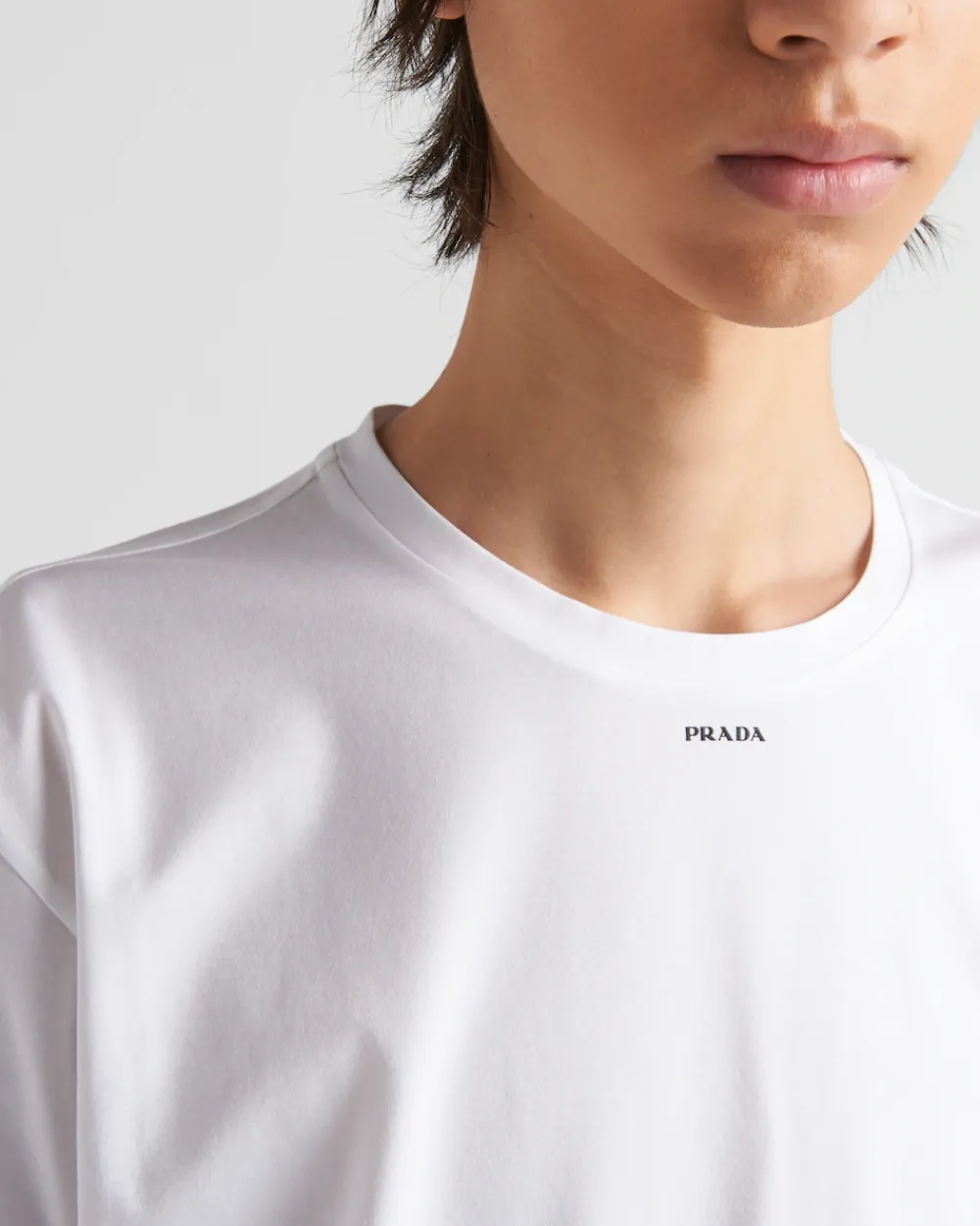 Hombre Prada CAMISETAS Y POLOS^Camiseta De Algodón Elástico