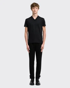 Hombre Prada CAMISETAS Y POLOS^Camiseta De Punto Blanca De