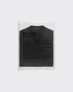 Hombre Prada CAMISETAS Y POLOS^Camiseta De Punto Blanca De
