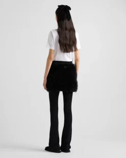 Mujer Prada CAMISETAS Y SUDADERAS^Camiseta De Punto Bordada