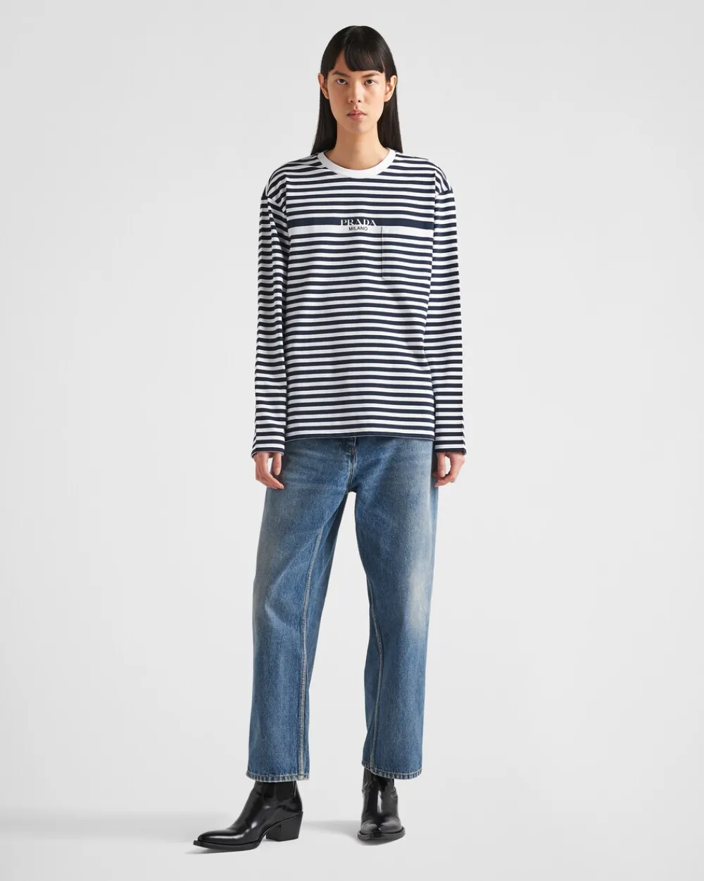 Mujer Prada CAMISETAS Y SUDADERAS^Camiseta De Punto Estampado