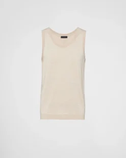 Hombre Prada TEJIDOS DE PUNTO^Camiseta De Tirantes De Cachemir