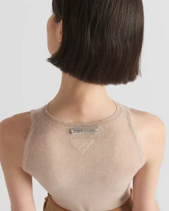Mujer Prada TEJIDOS DE PUNTO^Camiseta De Tirantes De Cachemir