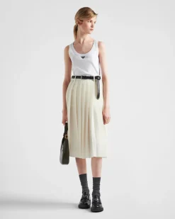 Mujer Prada CAMISETAS Y SUDADERAS|CAMISAS Y TOPS^Camiseta De Tirantes De Punto Acanalado