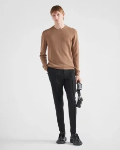 Hombre Prada TEJIDOS DE PUNTO^Cashmere Crew-neck Sweater