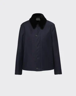 Hombre Prada CHAQUETAS Y ABRIGOS^Cazadora Con Cuello De Borreguillo