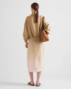 Mujer Prada CHAQUETAS Y ABRIGOS^Cazadora De Sarga De Seda