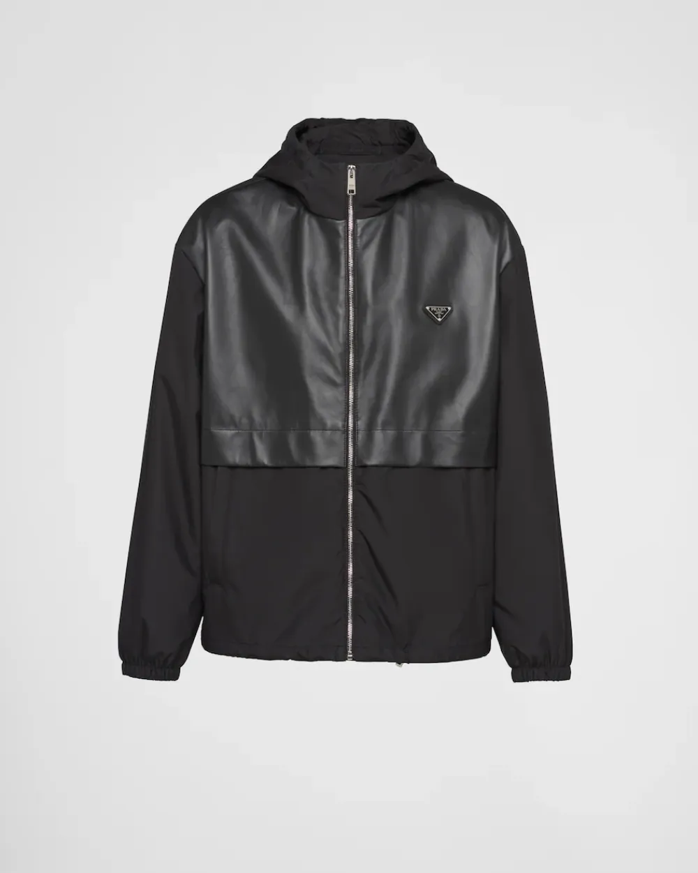 Hombre Prada ROPA DE ABRIGO^Cazadora De Seda Y Piel