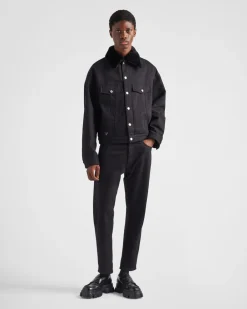 Hombre Prada TEJIDO VAQUERO^Cazadora Vaquera Acolchada De Bull Denim