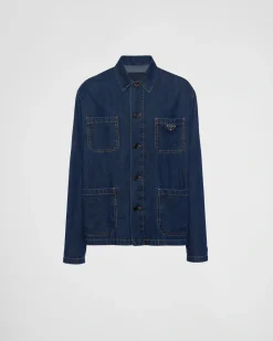 Hombre Prada TEJIDO VAQUERO^Cazadora Vaquera Ligera