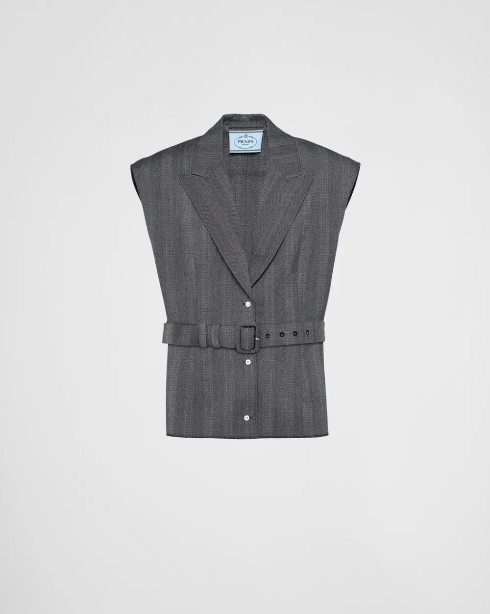 Mujer Prada CHAQUETAS Y ABRIGOS^Chaleco De Botonadura Simple De Lana Con Raya Diplomática